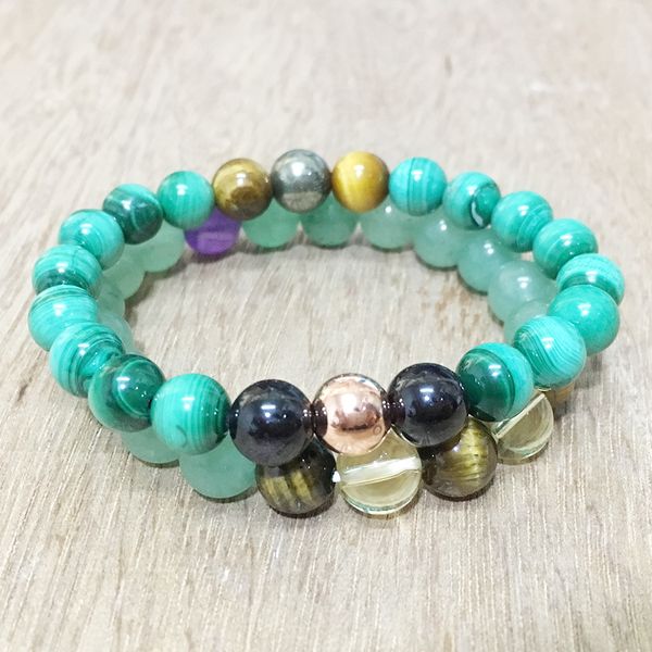 mg0450 8 mm natural malachite gem stone bracelet set green aventurine bracelet tiger eye pyrite tiger eye stone energy bracelet, Black
mg0450 8 mm natural malachite gem stone bracelet set green aventurine bracelet tiger eye pyrite tiger eye stone energy bracelet, Black