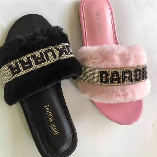 women fur slippers rhinestone diamond plus size summer wear club fuzzy panelled flip flops beachwear outside indoors outside 0165, Black
women fur slippers rhinestone diamond plus size summer wear club fuzzy panelled flip flops beachwear outside indoors outside 0165, Black