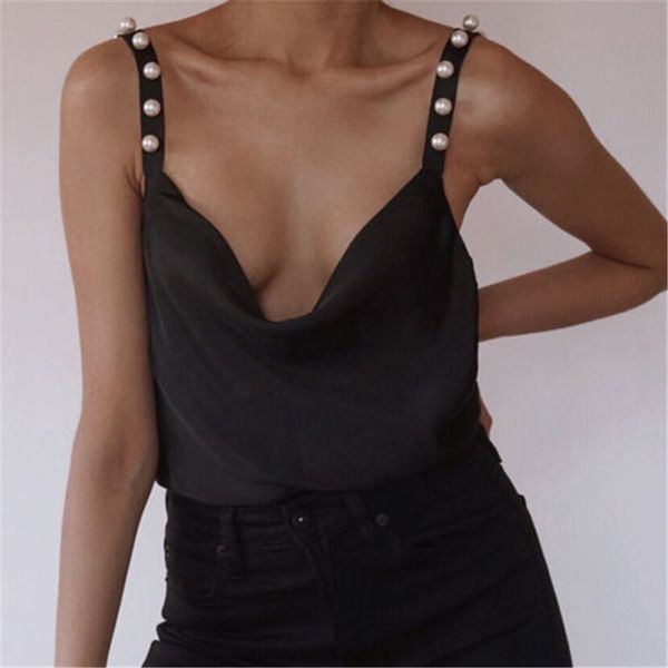2018 women ladies sleeveless vest solid v-neck tank girls summer casual pearl backless loose, White
2018 women ladies sleeveless vest solid v-neck tank girls summer casual pearl backless loose, White