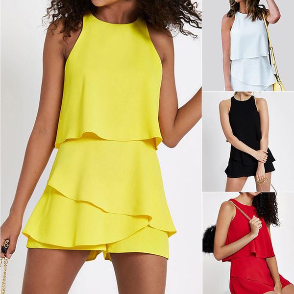 women solid loose palysuits summer chiffon falbala sleeveless ladies high street overalls jumpsuits 2020 new, Black;white
women solid loose palysuits summer chiffon falbala sleeveless ladies high street overalls jumpsuits 2020 new, Black;white
