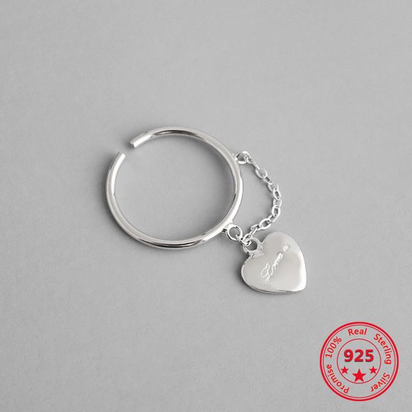 s925 sterling silver personality fashion design heart-shaped chain opening ring women jewelry, Golden;silver
s925 sterling silver personality fashion design heart-shaped chain opening ring women jewelry, Golden;silver