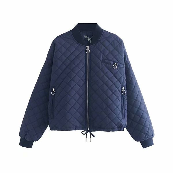 zipper rhombus cotton coat long sleeve stand collar coat 2019 autumn europe and america women's dress, Blue;black
zipper rhombus cotton coat long sleeve stand collar coat 2019 autumn europe and america women's dress, Blue;black