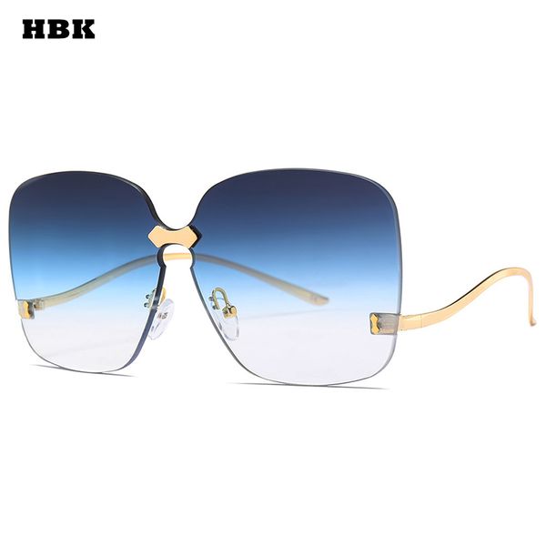 hbk oversized rimless sunglasses women gradient lens uv400 brand blue pink vintage flat trendy fashion new, White;black
hbk oversized rimless sunglasses women gradient lens uv400 brand blue pink vintage flat trendy fashion new, White;black