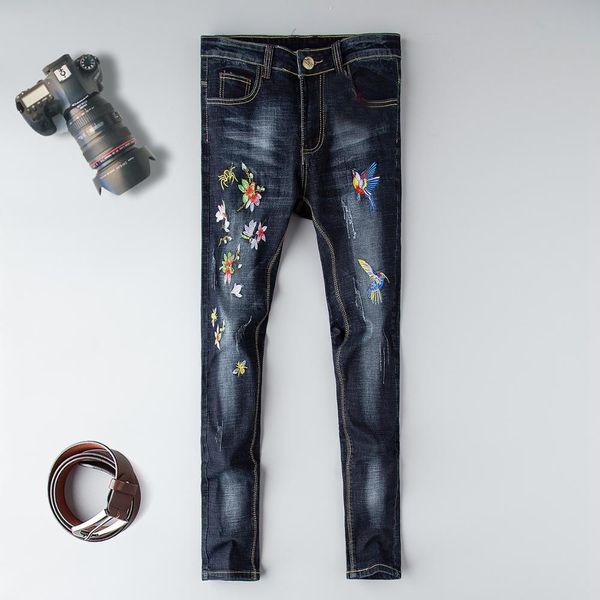 2019 jeans men 3d embroidery floral fashion vintage men's denim trousers plus size 29-38 homme cotton full length, Blue
2019 jeans men 3d embroidery floral fashion vintage men's denim trousers plus size 29-38 homme cotton full length, Blue