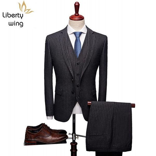 latest coat pant designs striped casual gray men business wedding groom mens suits with pants costume homme, White;black
latest coat pant designs striped casual gray men business wedding groom mens suits with pants costume homme, White;black