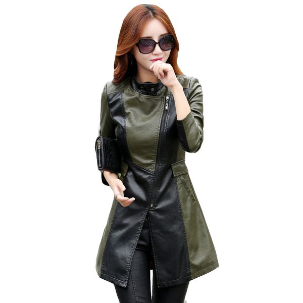 m-5xl leather coat jacket women fashion slim patchwork long female jacket pu motorcycle autumn winter outerwear, Black
m-5xl leather coat jacket women fashion slim patchwork long female jacket pu motorcycle autumn winter outerwear, Black