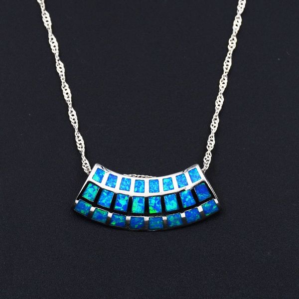 2019 new square shape blue / white fire opal pendant necklace with chain for free, Silver
2019 new square shape blue / white fire opal pendant necklace with chain for free, Silver