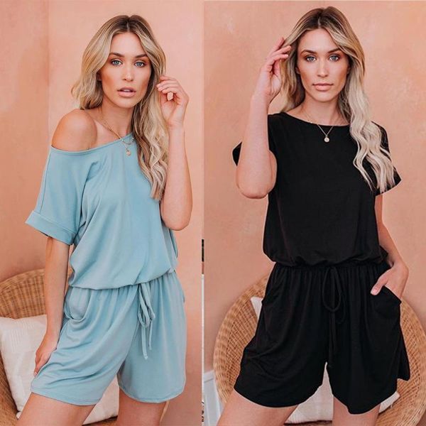 women's leisure casual loose short-sleeve casual one piece stretchy shorts summer jumpsuit, White
women's leisure casual loose short-sleeve casual one piece stretchy shorts summer jumpsuit, White