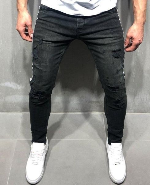 designer mens jeans spring hiphop stretch black skateboard long male pencil pants, Blue
designer mens jeans spring hiphop stretch black skateboard long male pencil pants, Blue
