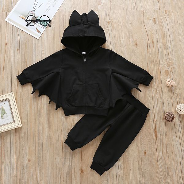 2019 autumn and winter halloween europe and america children's bat suit black long-sleeved hooded new children's two-piece, White
2019 autumn and winter halloween europe and america children's bat suit black long-sleeved hooded new children's two-piece, White