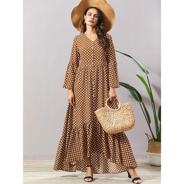 ethnic clothing boho dot printed draped dress ruffle hem ramadan eid dubai kaftan abaya african dashiki for women robe plus size vkdr2071, Red
ethnic clothing boho dot printed draped dress ruffle hem ramadan eid dubai kaftan abaya african dashiki for women robe plus size vkdr2071, Red