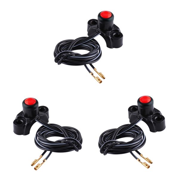 3x 12v red motorcycle motorcycle engine start off switch for handlebar 22mm
