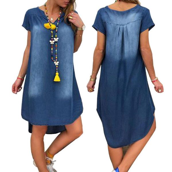 casual dresses dress women summer 2021 women's denim party short sleeve swing plus size beach #js5, Black;gray
casual dresses dress women summer 2021 women's denim party short sleeve swing plus size beach #js5, Black;gray