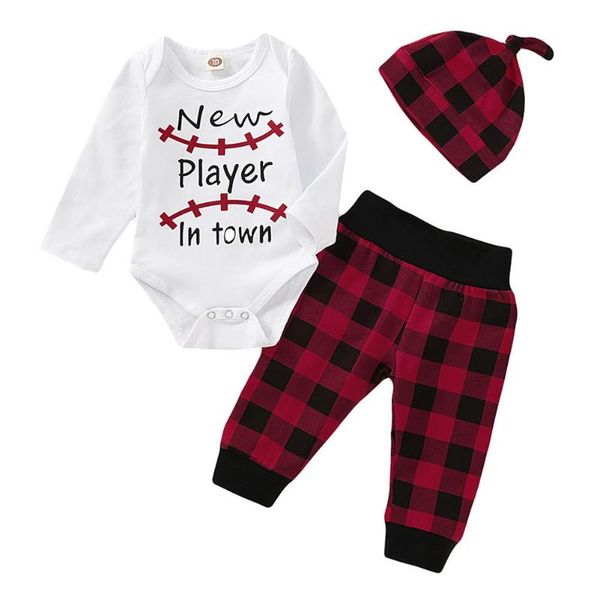 3pcs baby clothes set boys girls autumn plaid letter printing kid long sleeve round neck splicing rompers pants cap 0-12m, White
3pcs baby clothes set boys girls autumn plaid letter printing kid long sleeve round neck splicing rompers pants cap 0-12m, White