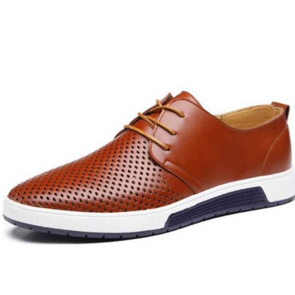 spring autumn men casual genuine leather lace-up shoes,round toe rubber hollow out design solid candy color shoes, Black
spring autumn men casual genuine leather lace-up shoes,round toe rubber hollow out design solid candy color shoes, Black