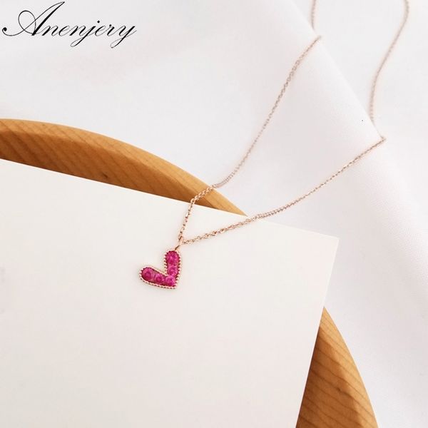 trendy sweet 925 sterling silver red love heart necklace women rose gold clavicle chain choker collar gift
trendy sweet 925 sterling silver red love heart necklace women rose gold clavicle chain choker collar gift
