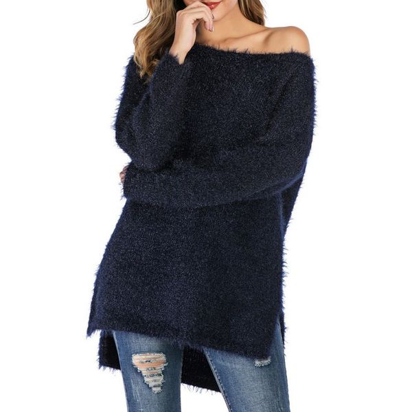 sweater female shoulder women sweater solid color slash neck collar long sleeve sweaters casual warm winter autumn loose, White;black
sweater female shoulder women sweater solid color slash neck collar long sleeve sweaters casual warm winter autumn loose, White;black