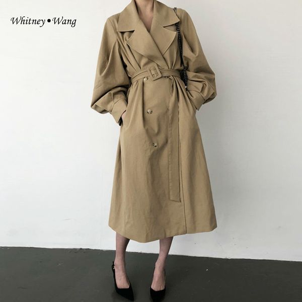 whitney wang 2019 autumn fashion streetwear korea style solid color sashes long trench coat women classic outerwear, Tan;black
whitney wang 2019 autumn fashion streetwear korea style solid color sashes long trench coat women classic outerwear, Tan;black