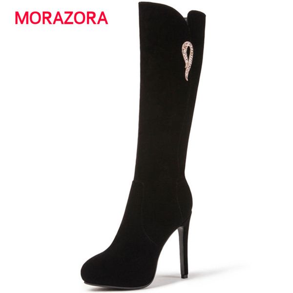 morazora 2018 new exquisite crystal knee high boots round toe super high heel knight boots autumn winter zipper women, Black
morazora 2018 new exquisite crystal knee high boots round toe super high heel knight boots autumn winter zipper women, Black