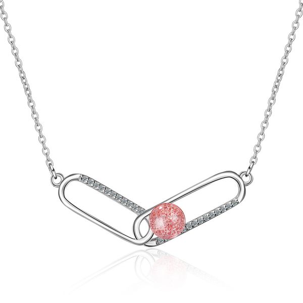 smaller design paper clip pink strawberry crystal necklace net red accessories pendant cold-style short paragraph clavicle chain womens, Silver
smaller design paper clip pink strawberry crystal necklace net red accessories pendant cold-style short paragraph clavicle chain womens, Silver