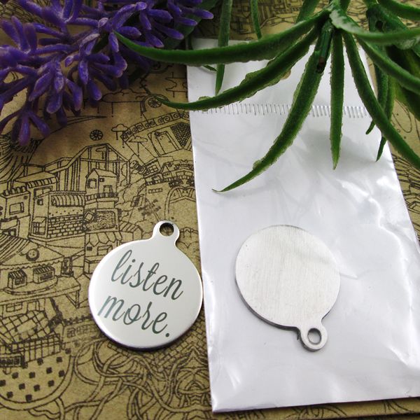 40pcs--"listen more"stainless steel charms more style for choosing diy charms pendants for necklace, Bronze;silver
40pcs--"listen more"stainless steel charms more style for choosing diy charms pendants for necklace, Bronze;silver