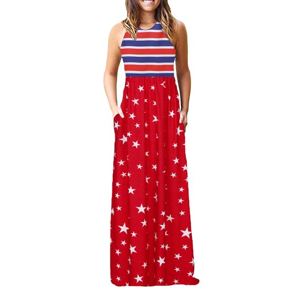 women clothes 2019 vintage women's casual sleeveless o-neck stripe star print maxi tank long maxi dress summer robe femme #5, Black;gray
women clothes 2019 vintage women's casual sleeveless o-neck stripe star print maxi tank long maxi dress summer robe femme #5, Black;gray