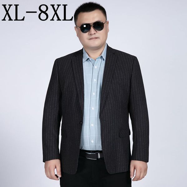 striped blazer men british stylish male blazers suit jacket business casual one button blazer masculino plus size xl-8xl, White;black
striped blazer men british stylish male blazers suit jacket business casual one button blazer masculino plus size xl-8xl, White;black
