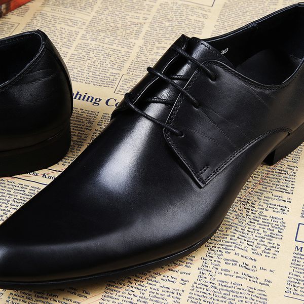 design men's genuine leather dress shoes fashion man pointed toe casual wedding party oxfords mens lace-up business flats, Black
design men's genuine leather dress shoes fashion man pointed toe casual wedding party oxfords mens lace-up business flats, Black