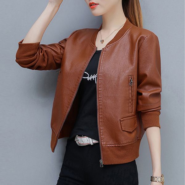 2019 fashion autumn winter jacket women basic coat short pu leather jacket women soft zipper bomber female outerwear plus size, Black
2019 fashion autumn winter jacket women basic coat short pu leather jacket women soft zipper bomber female outerwear plus size, Black