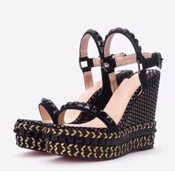 women pyraclou wedges sandals shoes,comfortable striated pyramid studs,women slippers,ladies leather shoes,size 35-42,ing, Black
women pyraclou wedges sandals shoes,comfortable striated pyramid studs,women slippers,ladies leather shoes,size 35-42,ing, Black