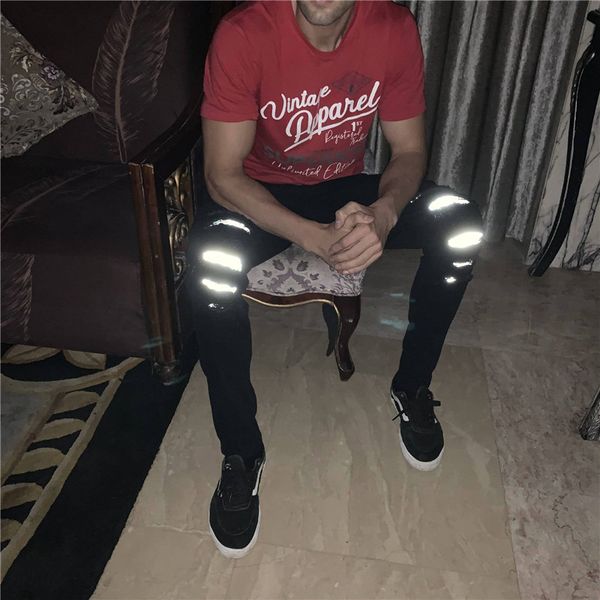 the one 2019 fashion men's hole reflective pants at night casual pants black jeans hip-hop slim men jeans xs-xxl, Blue
the one 2019 fashion men's hole reflective pants at night casual pants black jeans hip-hop slim men jeans xs-xxl, Blue