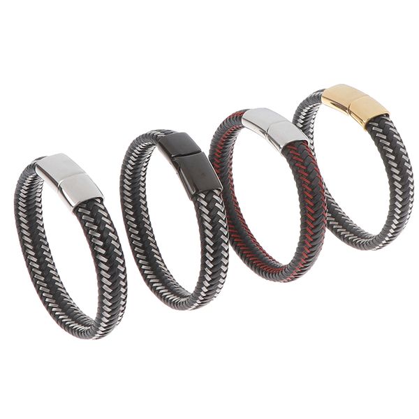 brand bracelet braid genuine leather bracelet stainless steel men woven bangle black/brown/magnetic buckle jewelry, Golden;silver
brand bracelet braid genuine leather bracelet stainless steel men woven bangle black/brown/magnetic buckle jewelry, Golden;silver