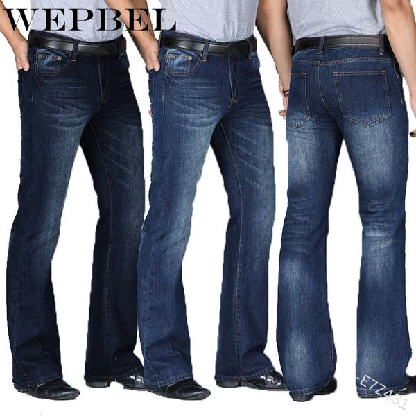wepbel summer flare jeans fashion men's multi-pockets mid waist solid color full length jeans, Blue
wepbel summer flare jeans fashion men's multi-pockets mid waist solid color full length jeans, Blue