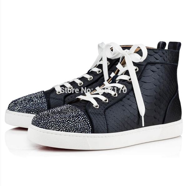 sapatos masculinos design shoes men navy python leather sneakers high shoes rhinestone toecap flats casual men party, Black
sapatos masculinos design shoes men navy python leather sneakers high shoes rhinestone toecap flats casual men party, Black