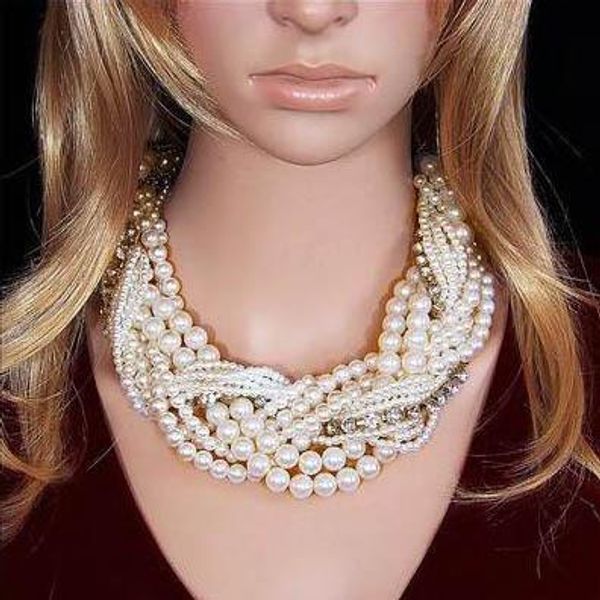 twist pearl jewelry necklace multiple layer string twist faux choker statement fashion string pearl necklace dhl christmas gift, Silver
twist pearl jewelry necklace multiple layer string twist faux choker statement fashion string pearl necklace dhl christmas gift, Silver