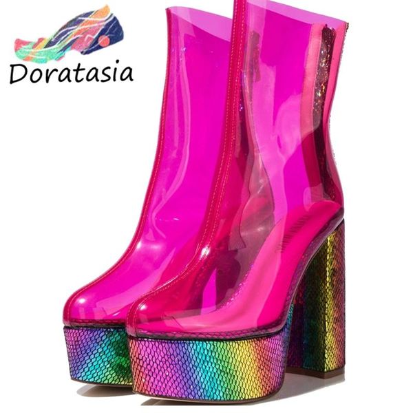 doratasia new spring brand girl high colorful platform ankle boots transparent boots women 2020 high heel party shoes woman, Black
doratasia new spring brand girl high colorful platform ankle boots transparent boots women 2020 high heel party shoes woman, Black