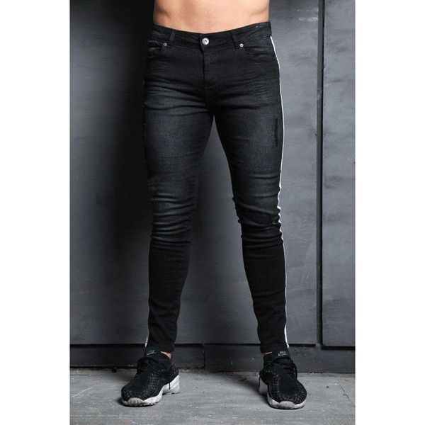 panelled mens jeans skinny designer pencil striped white pencil pants fashion clothing trousers jeans pour hommes, Blue
panelled mens jeans skinny designer pencil striped white pencil pants fashion clothing trousers jeans pour hommes, Blue