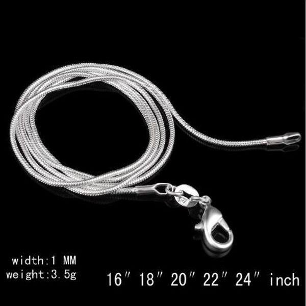 925 sterling silver smooth snake chain necklace lobster clasps chain jewelry size 1mm 16inch --- 24inch
925 sterling silver smooth snake chain necklace lobster clasps chain jewelry size 1mm 16inch --- 24inch