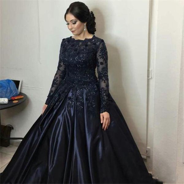 2019 navy blue formal evening dresses long sleeves crystals lace applique prom gowns customized made vestidos longos de festa, Black;red
2019 navy blue formal evening dresses long sleeves crystals lace applique prom gowns customized made vestidos longos de festa, Black;red