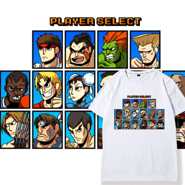 man short sleeve t shirt street fighter arcade game printing men and women t shirt jacket game periphery clothes, White;black
man short sleeve t shirt street fighter arcade game printing men and women t shirt jacket game periphery clothes, White;black
