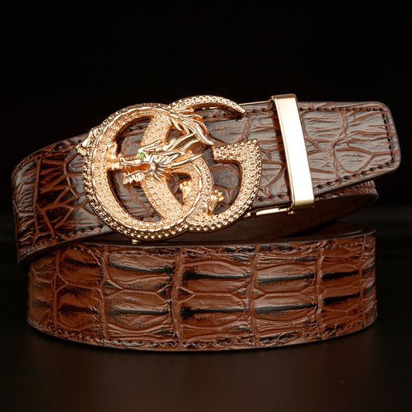 2020g dragon automatic buckle leather men's personalized crocodile pattern cowhide belt belt belt, Black;brown 
2020g dragon automatic buckle leather men's personalized crocodile pattern cowhide belt belt belt, Black;brown
