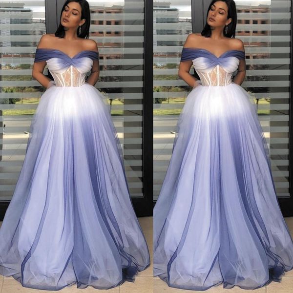purple gradient evening gowns off the shoulder tulle a line prom dress sweep train arabic long formal dress, Black;red
purple gradient evening gowns off the shoulder tulle a line prom dress sweep train arabic long formal dress, Black;red