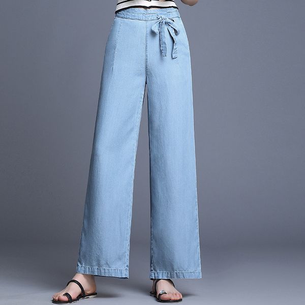 women clothes denim wide leg pants women's trousers spring and summer new fashion sports casual elastic waist tie pants, Blue
women clothes denim wide leg pants women's trousers spring and summer new fashion sports casual elastic waist tie pants, Blue