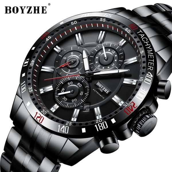brand boyzhe mens automatic mechanical fashion sports watches luxury stainless steel watch waterproof clock saat, Slivery;brown 
brand boyzhe mens automatic mechanical fashion sports watches luxury stainless steel watch waterproof clock saat, Slivery;brown