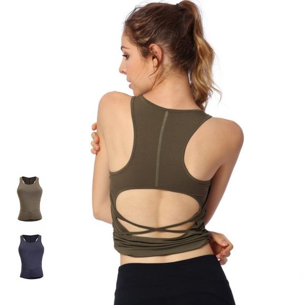 2020 new style sports vest women's yoga fitness running vest women's backless sports with chest pad, White;red
2020 new style sports vest women's yoga fitness running vest women's backless sports with chest pad, White;red