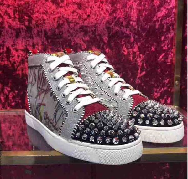 luxurious designer louisflats red bottom men sneakers strass pik pik spikes shoes men dazzling crystal wedding party dress casual trainers, Black
luxurious designer louisflats red bottom men sneakers strass pik pik spikes shoes men dazzling crystal wedding party dress casual trainers, Black