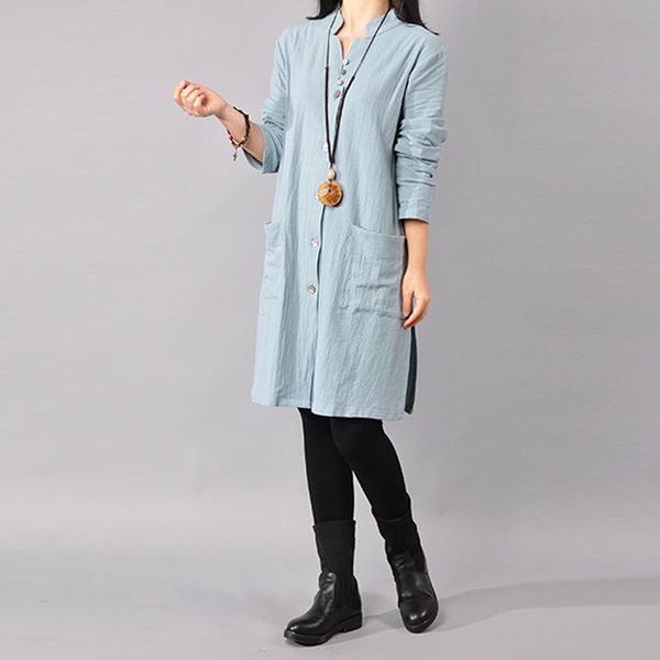 2018 fashion summer dress female women plus size pocket long sleeves cotton and linen loose dress robe vestidos, Black;gray
2018 fashion summer dress female women plus size pocket long sleeves cotton and linen loose dress robe vestidos, Black;gray