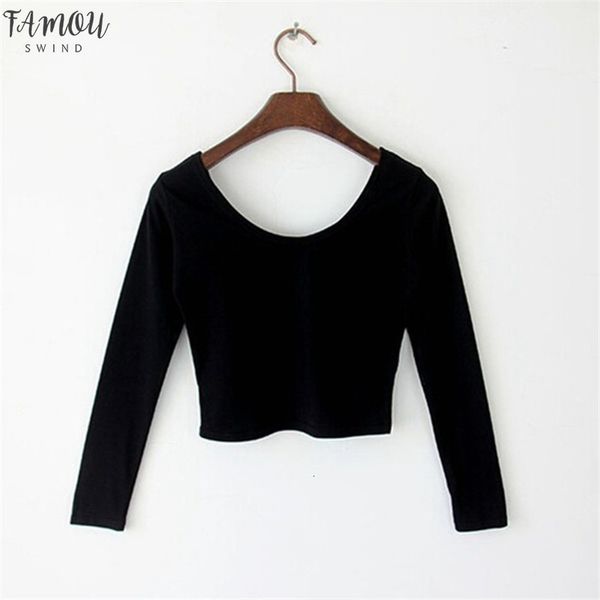 fashion t shirts for women casual long sleeve o neck womans t shirts femme tee shirt basic crop top, White
fashion t shirts for women casual long sleeve o neck womans t shirts femme tee shirt basic crop top, White