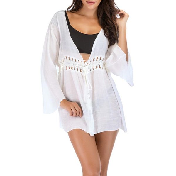 women's swimwear women crochet tassel bikini cover up hollow out flare sleeve kimono cardigan sun protective blouses lace bathing suit, White;black 
women's swimwear women crochet tassel bikini cover up hollow out flare sleeve kimono cardigan sun protective blouses lace bathing suit, White;black
