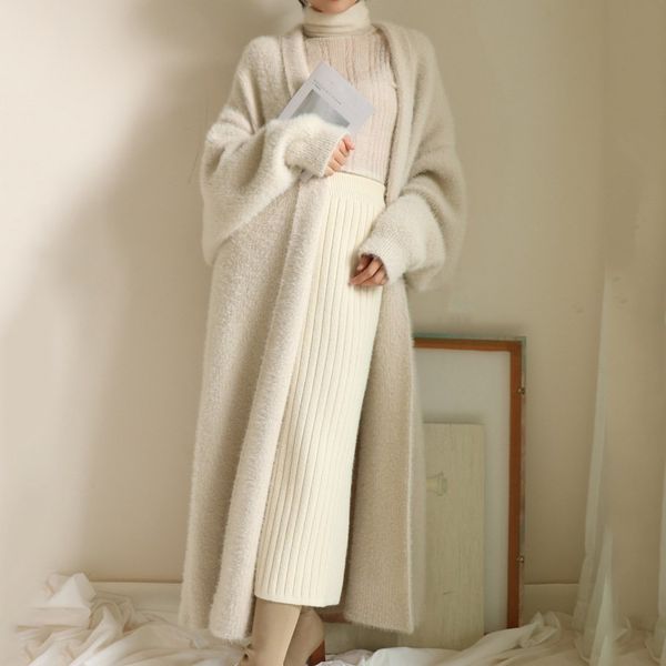 autumn winter faux mink velvet loose knitted cardigan women sweater coat warm open stitch long cardigans, White
autumn winter faux mink velvet loose knitted cardigan women sweater coat warm open stitch long cardigans, White